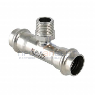 Тройник с переходом на наружную резьбу VALTEC VTi.150 - 15 x 1/2" (прессвой, для труб из нерж.стали)
