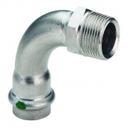 Переход на наружную резьбу угловой Viega G1 Sanpress Inox 2314 - 18 x 1/2" (прессовой, нерж.сталь)