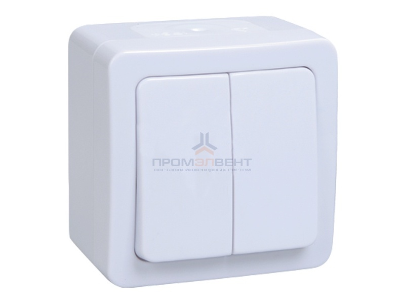 ВС20-2-0-ГПБ Выключатель 2кл о/у IP54 (цвет клавиши: белый) ГЕРМЕС PLUS