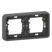 Рамка горизонтальная 2 поста скрытой установки Mureva Styl IP55 Schneider Electric Антрацит