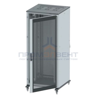 Напольный шкаф 24U Ш800хГ800 передняя дверь стекло,задняя глухая дверь, крыша укомплектована вводом
