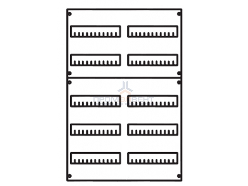 Панель под установку модульных устройств 2ряда/5 рейки высота 750 мм