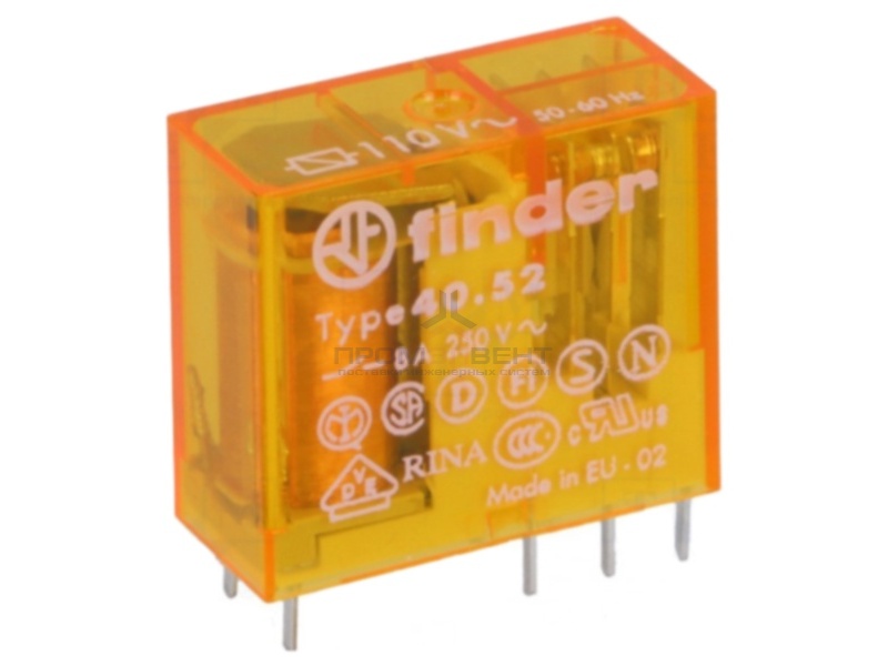 Миниатюрное PCB-реле Finder выводы 5мм, 2 контакта, 8A DC 12В AgNi